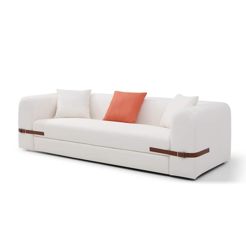 3-Seater Upholstered Sofa Mutiple Color Loveseat Couch with Pillows