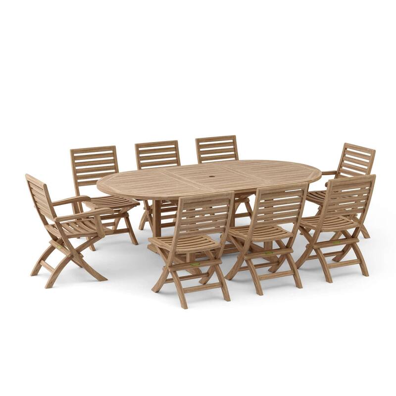 Classic Teak Dining Set - 9 Piece Outdoor Patio Furniture Set