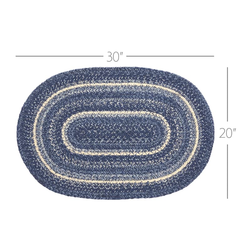 Great Falls Blue Jute Rug Oval w/ Pad 20x30 - 20x30
