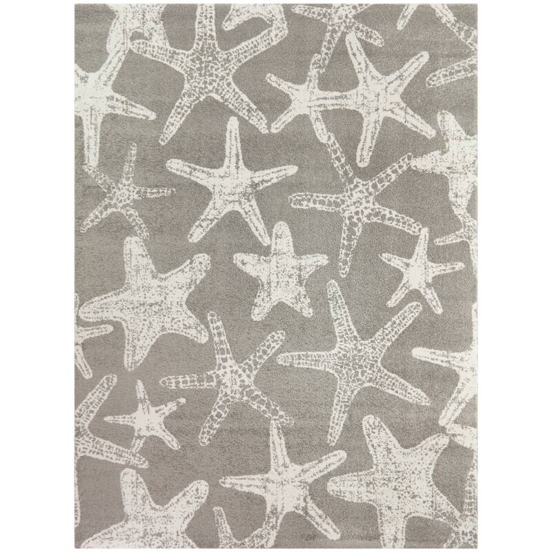 Leyton Nautical Solid Starfish Coastal Area Rug