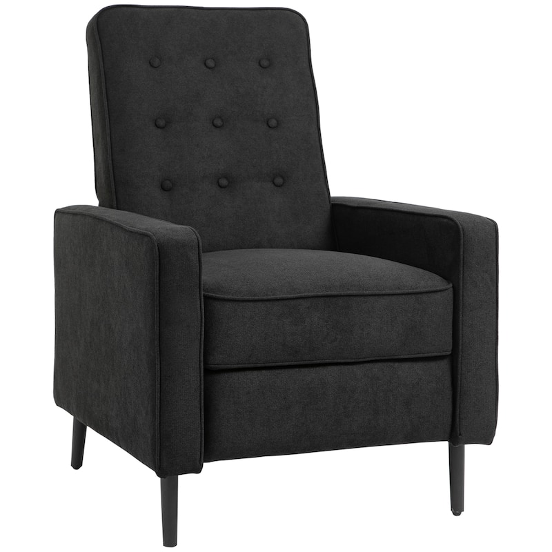 HOMCOM Manual Recliner, Fabric Tufted Club Chair, Home Theater Seating Reclining Sofa for Living Room
