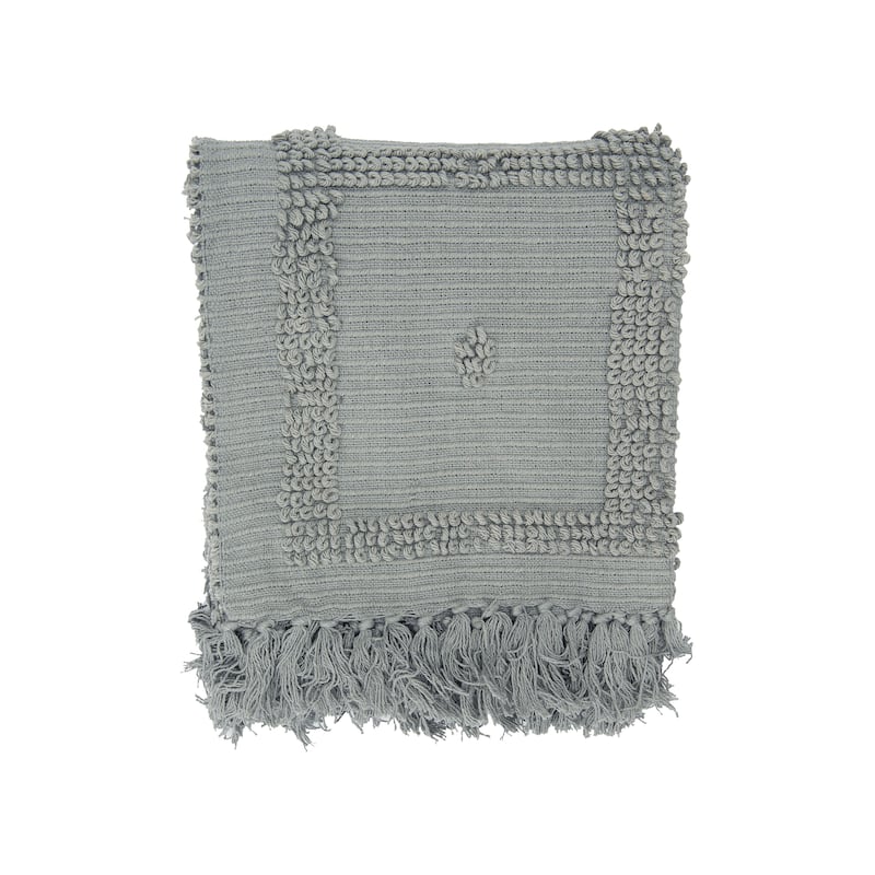 Cotton Chenille Throw with Fringe