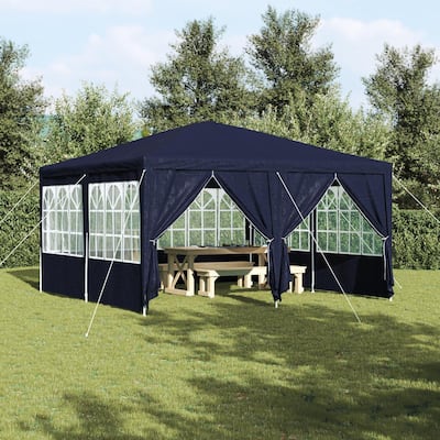 vidaXL Party Tent with 8 Sidewalls Blue 13.1x13.1 ft PE - 157.5 x 157.5 x 106.3 in