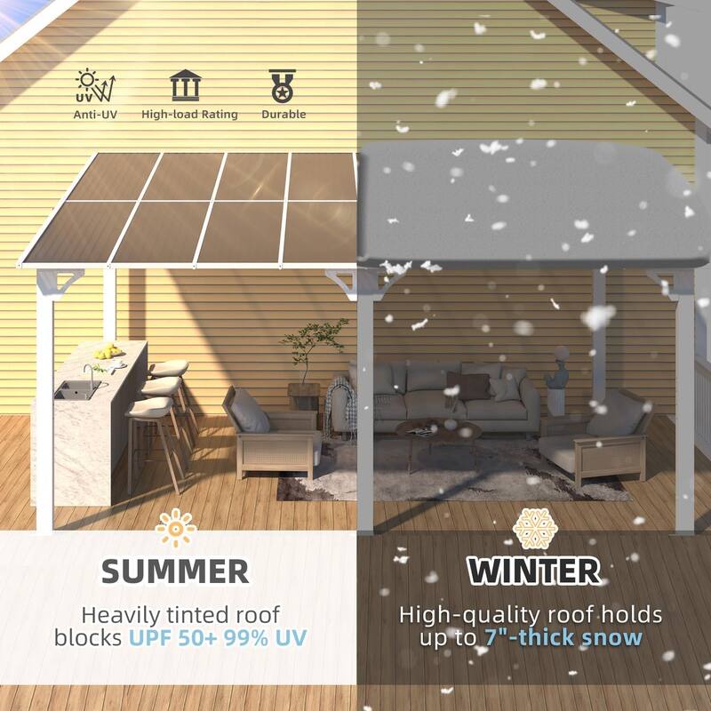 AECOJOY Wall Mounted Gazebos Pergola Gazebo Awnings for Backyard