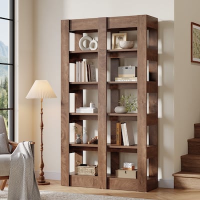 71-Inch Tall Bookshelf, 6-Tier Double Wide Book Shelf