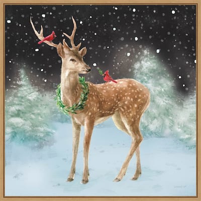 Woodland Celebration III Black by Danhui Nai Framed Canvas Wall Art Print
