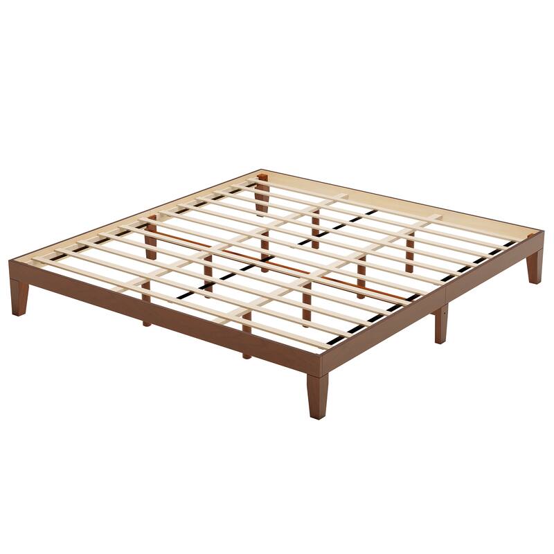 12" Wood Platform Bed Frame - California King, No Box Spring, Easy Assembly​ - Espresso - King