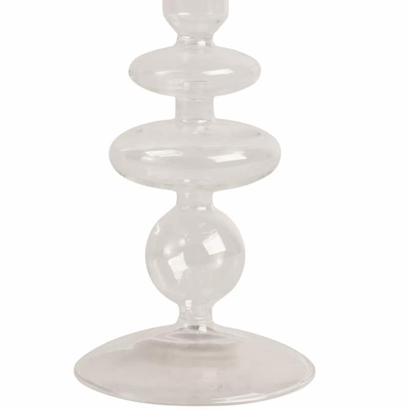 Modern Bubble Glass Candle Holder with Rounded Accent Base