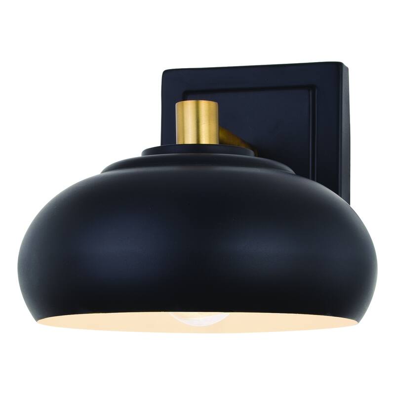 Bathroom Wall Sconce Light - Modern Dome Sconce - Black Brass Wall Lighting Fixture - 7