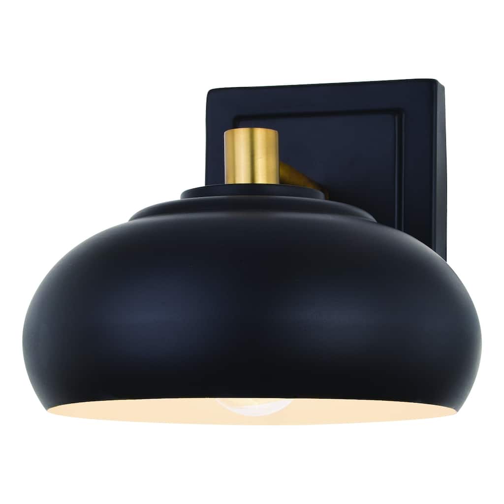 Bathroom Wall Sconce Light - Modern Dome Sconce - Black Brass Wall Lighting Fixture - 7