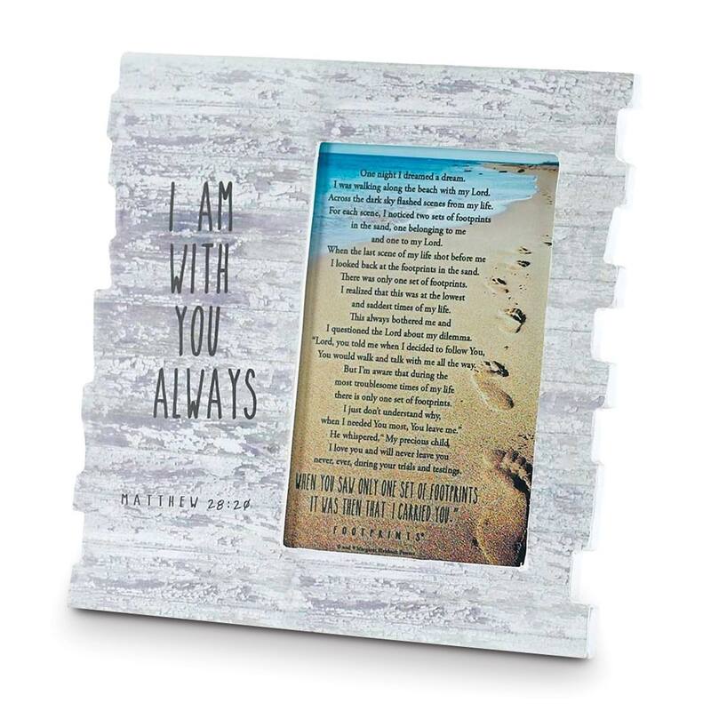 Curata Footprints in The Sand Story 4x6 Wooden Photo Frame