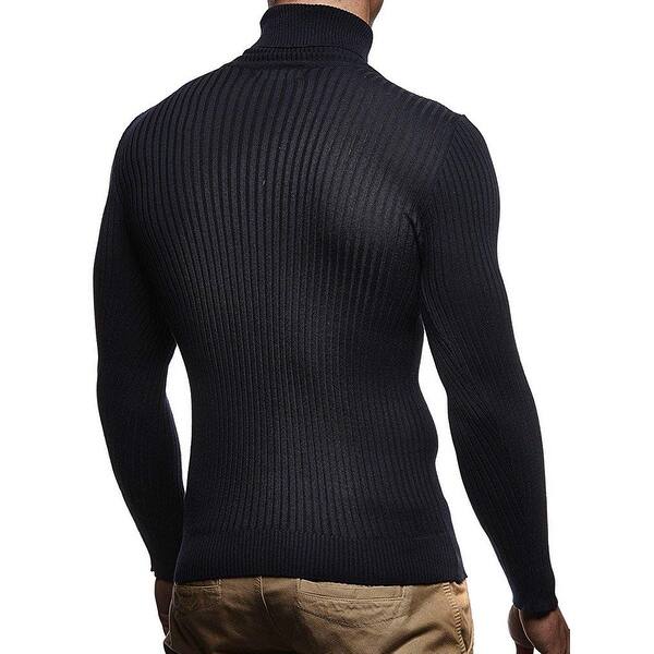 Shop Leif Nelson Mens Navy Blue Size Medium M Turtleneck Ribbed