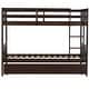 preview thumbnail 28 of 58, Kid Bed Frame Solid Wood Twin Over Twin Bunk Beds with Trundle,Safety Rail and Ladder