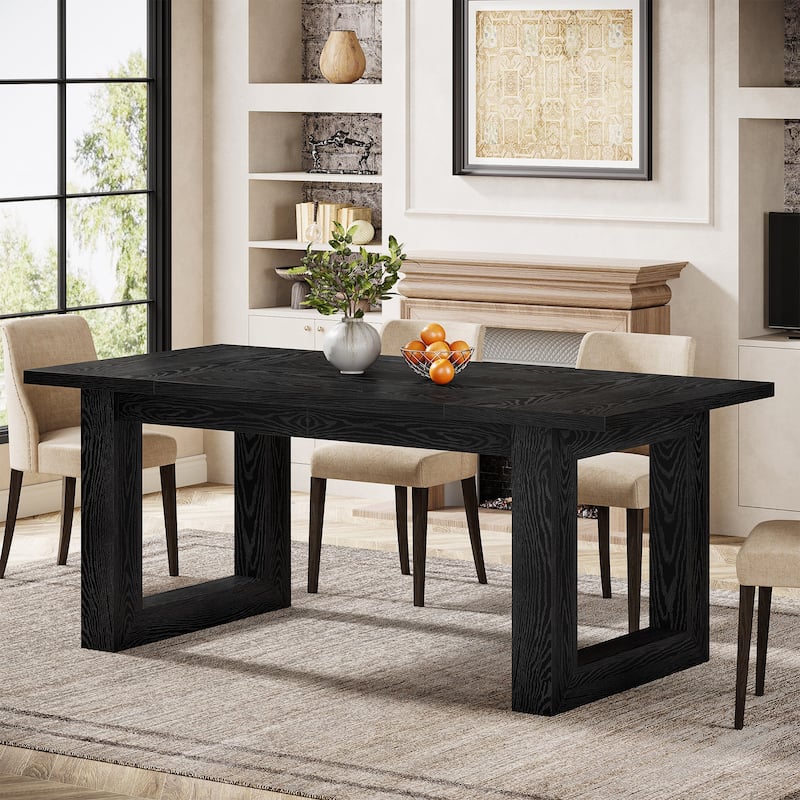 63-Inch Rectangular Wood Kitchen Dining Table for 4-6