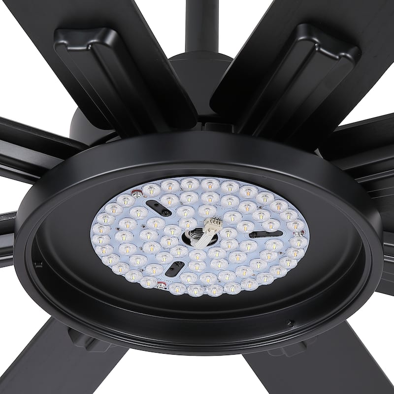 Gabriel 72 in. Indoor Black PlyWood Smart Ceiling Fan with Integrated LED, Works with Alexa/Google