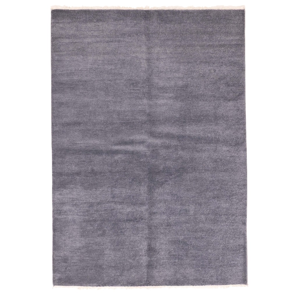 ECARPETGALLERY Hand-knotted Mystique Denim Blue Wool Rug - 5'9 x 8'1