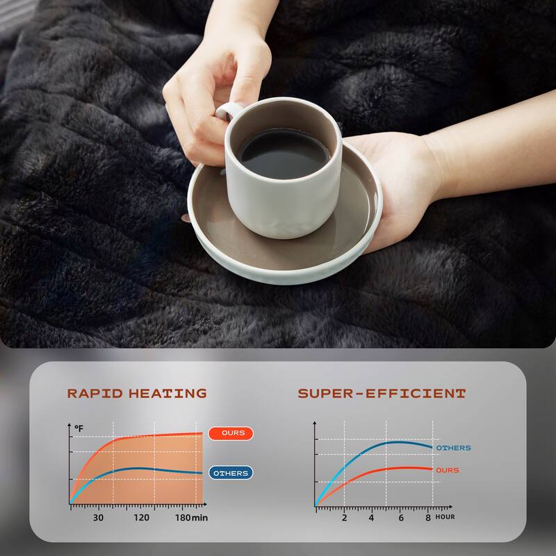 Heated Flannel Fleece Throw Blanket With Controller