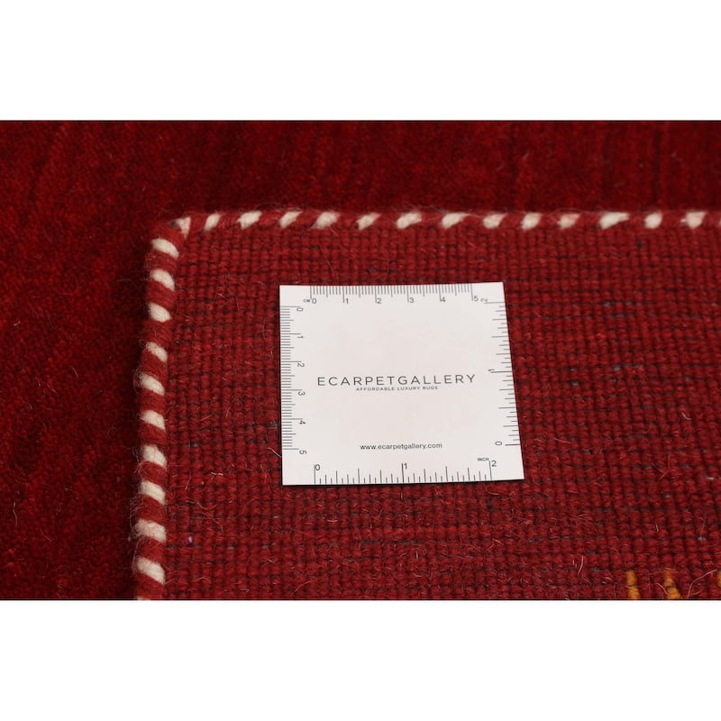 Kashkuli Gabbeh Red Rug 3'9" x 5'5" - 3'9 x 5'5