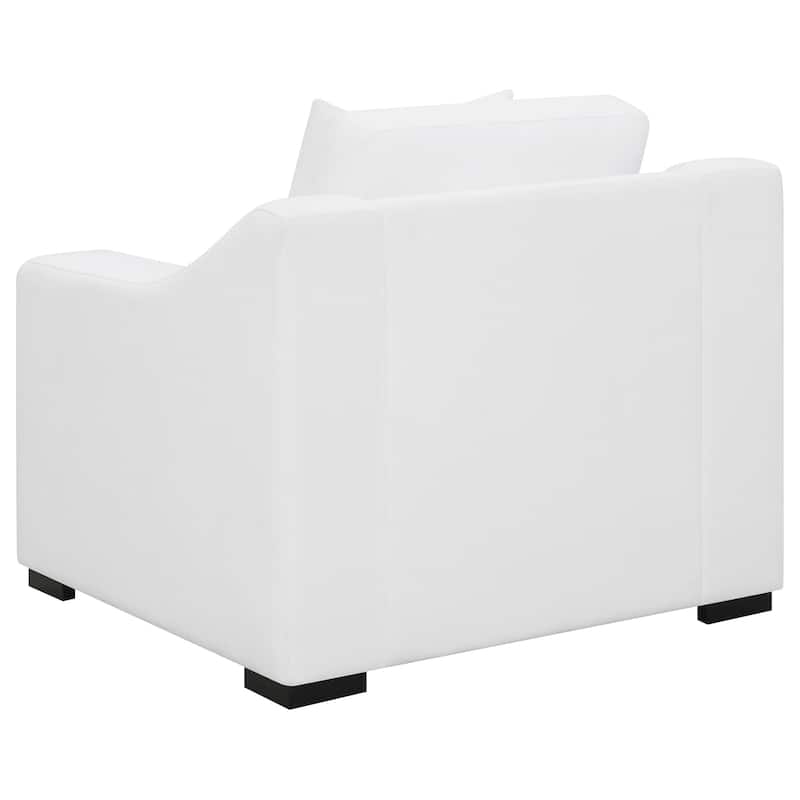 Ashlyn Upholstered Sloped Arm Sofa Set White