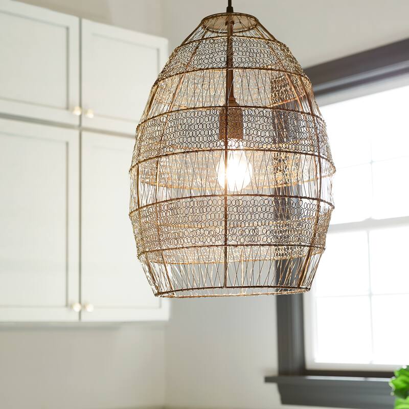 The Curated Nomad Cordilleras Oversized Woven Cage 1-light Pendant