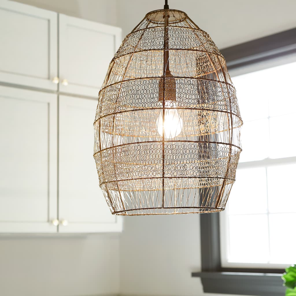The Curated Nomad Cordilleras Oversized Woven Cage 1-light Pendant