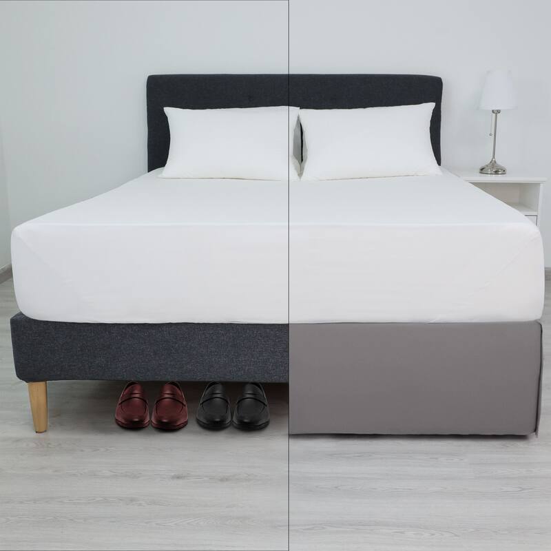 Martex 100% Microfiber Inverted Pleat Bed Skirt 15 Inch Hotel Quality