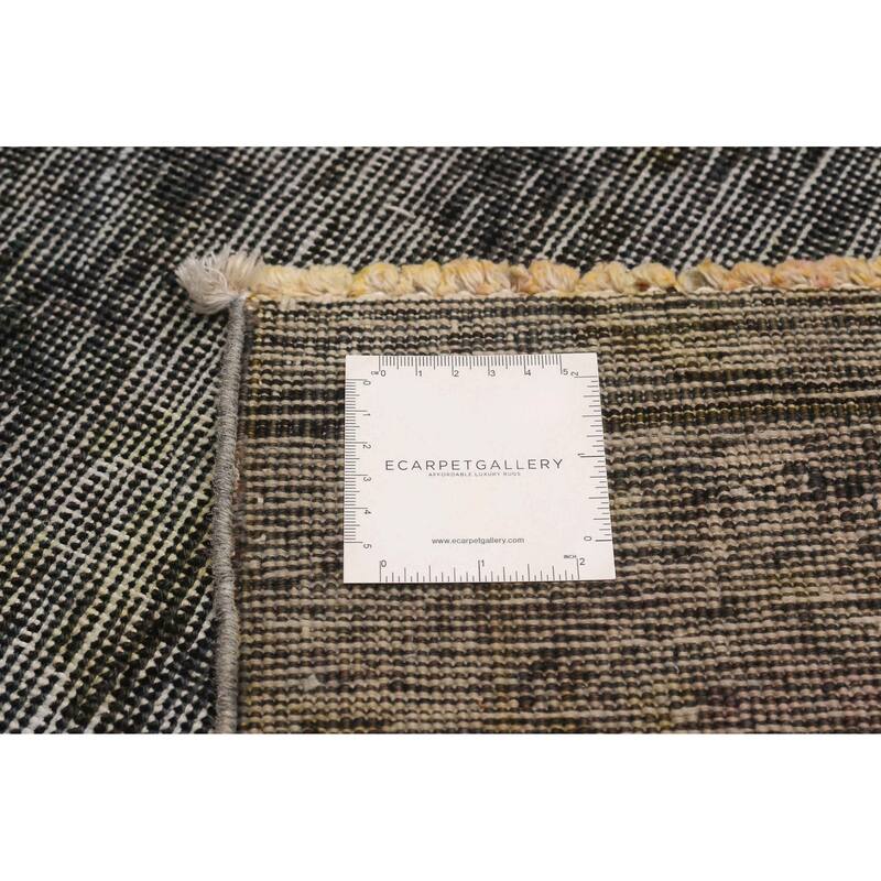 ECARPETGALLERY Hand-knotted Color Transition Black Wool Rug - 7'11 x 11'5