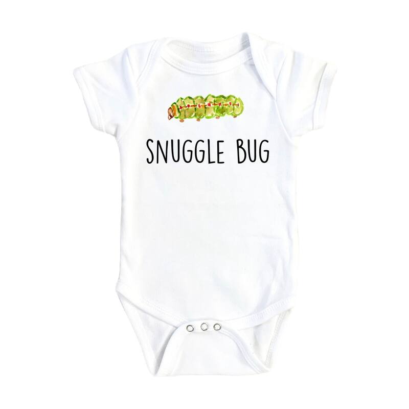 Bug Snuggle Green - Baby Boy Girl Clothes Infant Bodysuit Funny Cute Newborn - Natural - Newborn