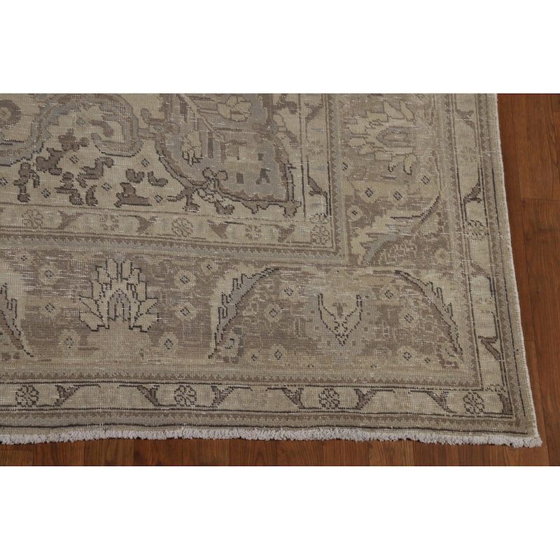 Tabriz Persian Vintage Area Rug Hand-Knotted Oriental Wool Carpet - 8'0" x 12'0"