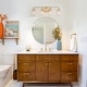 preview thumbnail 7 of 12, Mid-century Modern 4-Light Bathroom Vanity Lights Transitional Wall Sconces with Seeded Glass