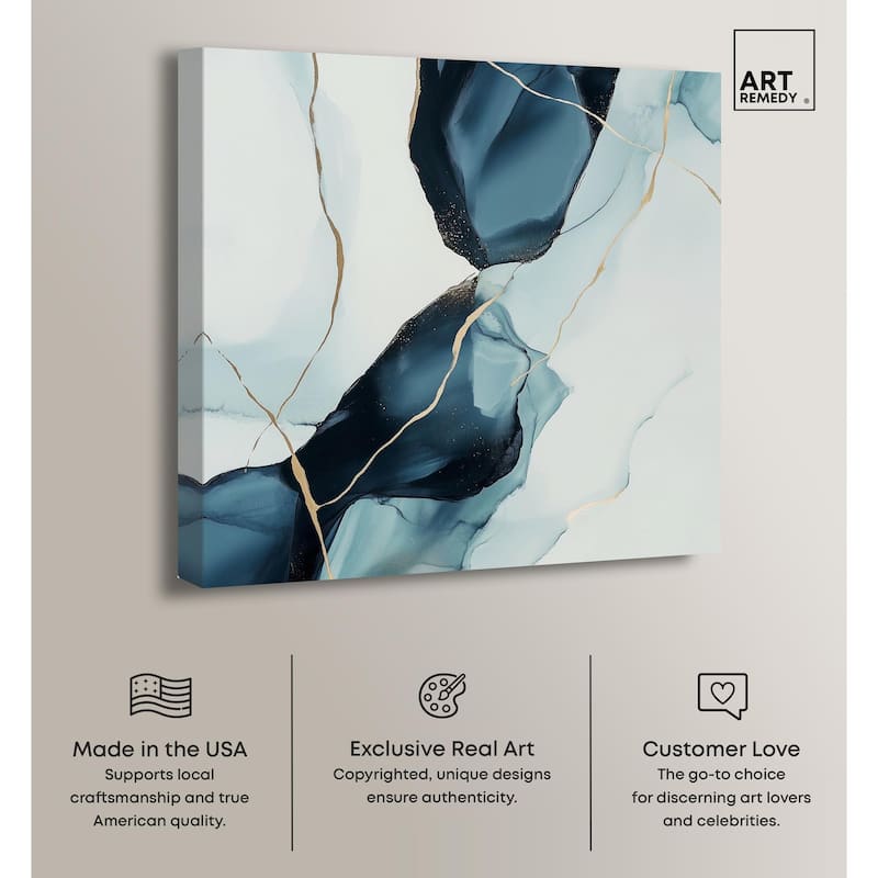 Cerulean Flow III Canvas by Art Remedy, Gallery Wrapped