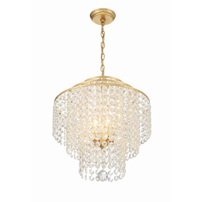 Gabrielle 4 Light Antique Gold Chandelier - 18"W x 20.5"H