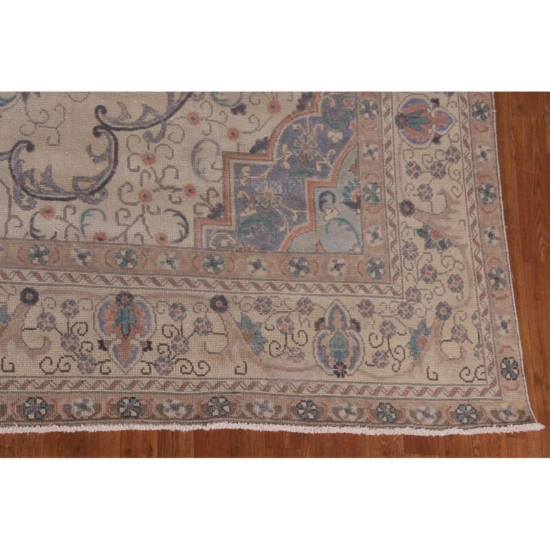 Tabriz Persian Vintage Area Rug Handmade Wool Carpet - 9'7" x 12'7"