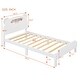 preview thumbnail 8 of 7, Twin Size Wood Platform Bed with Bear-Shaped Headboard, Motion Activated Night Lights, and Storage Space