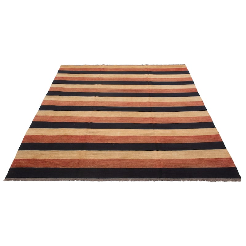 ECARPETGALLERY Flat-Weave Natural Copper Wool Tapestry Kilim - 9'2 x 11'0