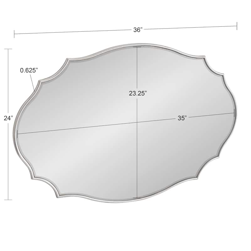Kate and Laurel Leanna Scalloped Oval Wall Mirror