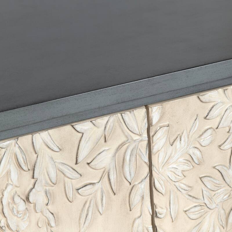 88 in. Blue Solid Wood 6 Door Media Credenza_Sideboard