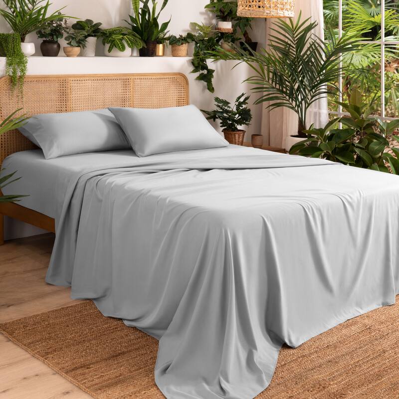 Ivy Union Microfiber Sheet Set - Deep Pocket - Split Head Flex King - Cloud Grey