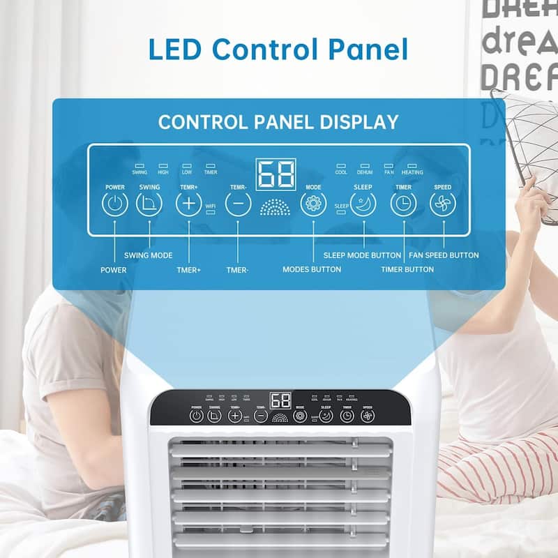 8000 BTU Portable Air Conditioner - Remote Control & Window Kit