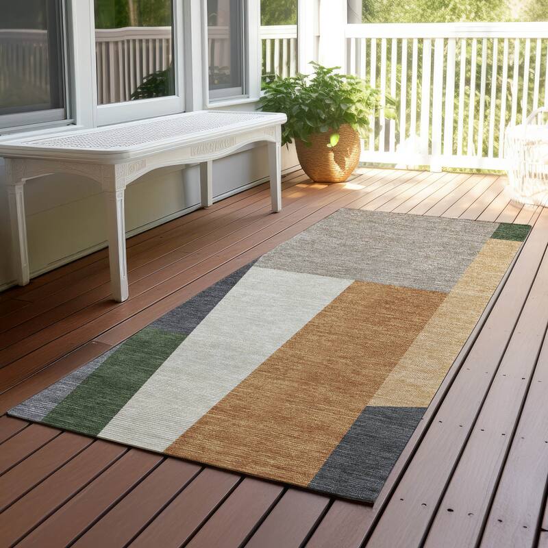 Machine Washable Indoor/ Outdoor Contemporary Jolie Chantille Rug - Gray - 2'3" x 7'6"