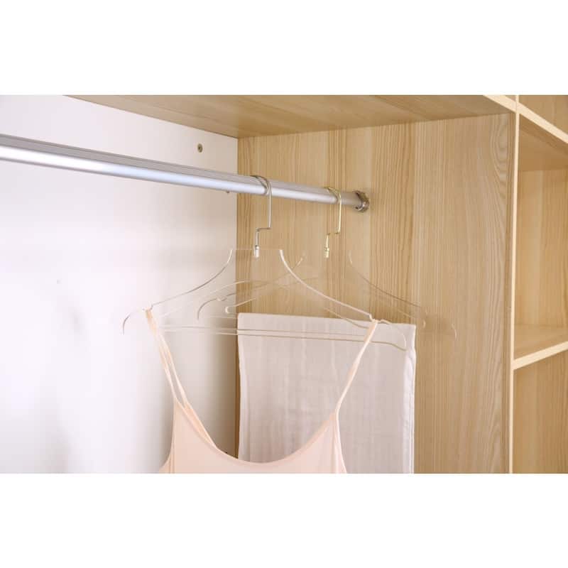 YBM Home Quality Acrylic Clear Coat Hangers, With Bar