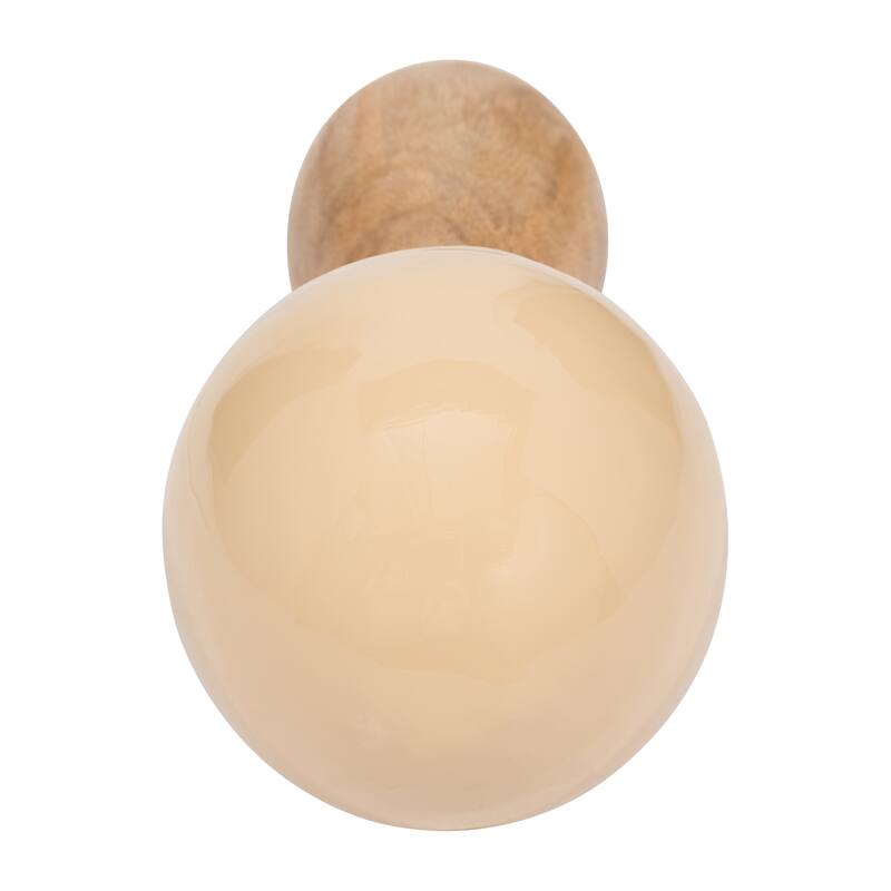 Sagebrook Home Wood, Coned Mushroom, Novelty, Two Tone, Decoration for Interior Design