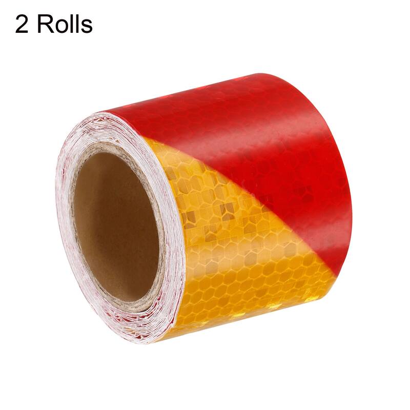 Reflective Tape, 2 Roll 10 Ft x 2-inch Safety Tape Reflector, Yellow Red