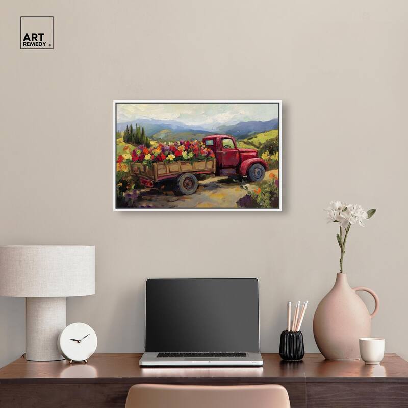 Flowers in Transit I Canvas by Art Remedy