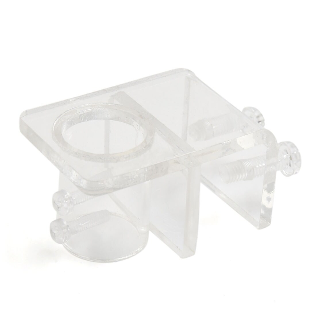 Acrylic 26mm Dia Single Hole Aquarium Tank Water Pipe Fix Clip Tube Clamp Holder
