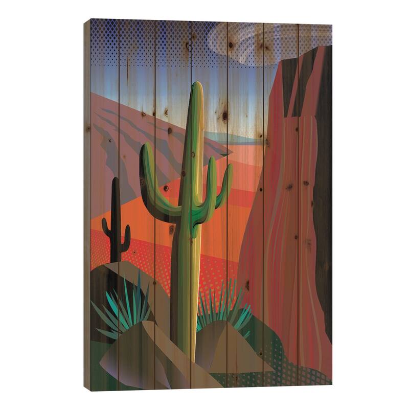 Gringo Pass Print On Wood by Charles Harker - Multi-Color - 26x18x1.5