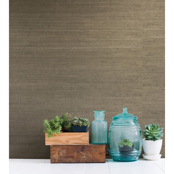 Advantage Battan Taupe Grasscloth Wallpaper - 36in x 288in x 16.025in