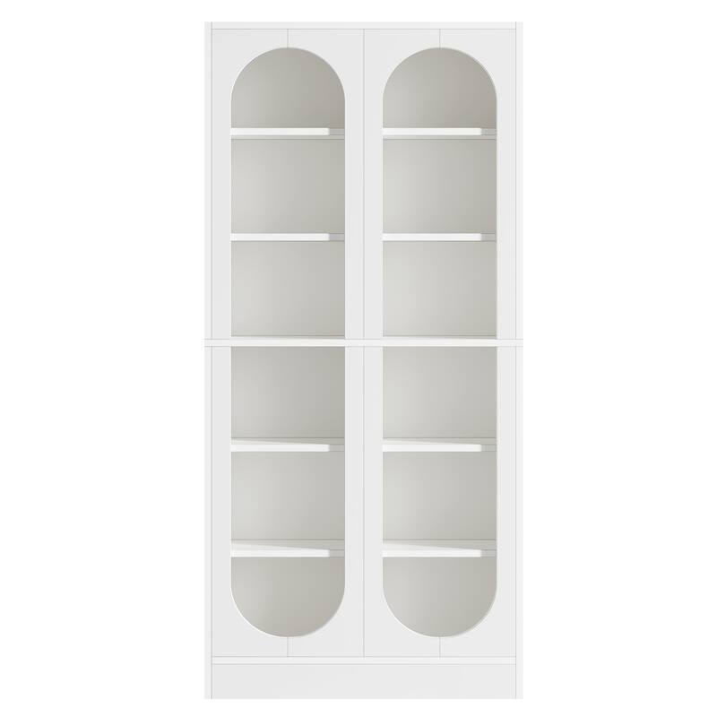 White Tall Bookshelf 6-Tier Bookcase with 12 Compartments