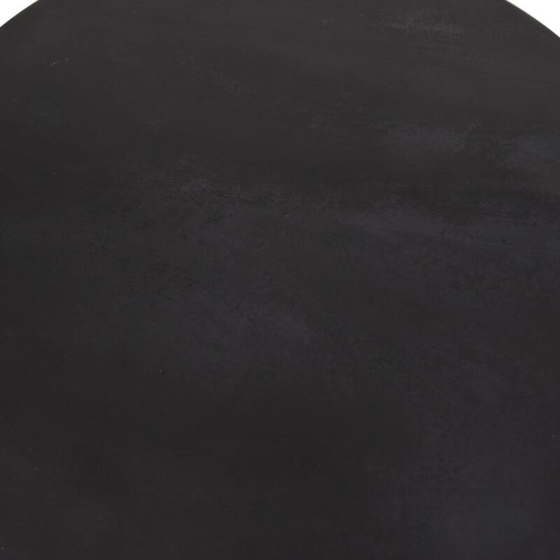 Mango Wood Handmade Cone Shaped Accent Table with Black Tabletops - Set of 3 Brown - Roche River Decor