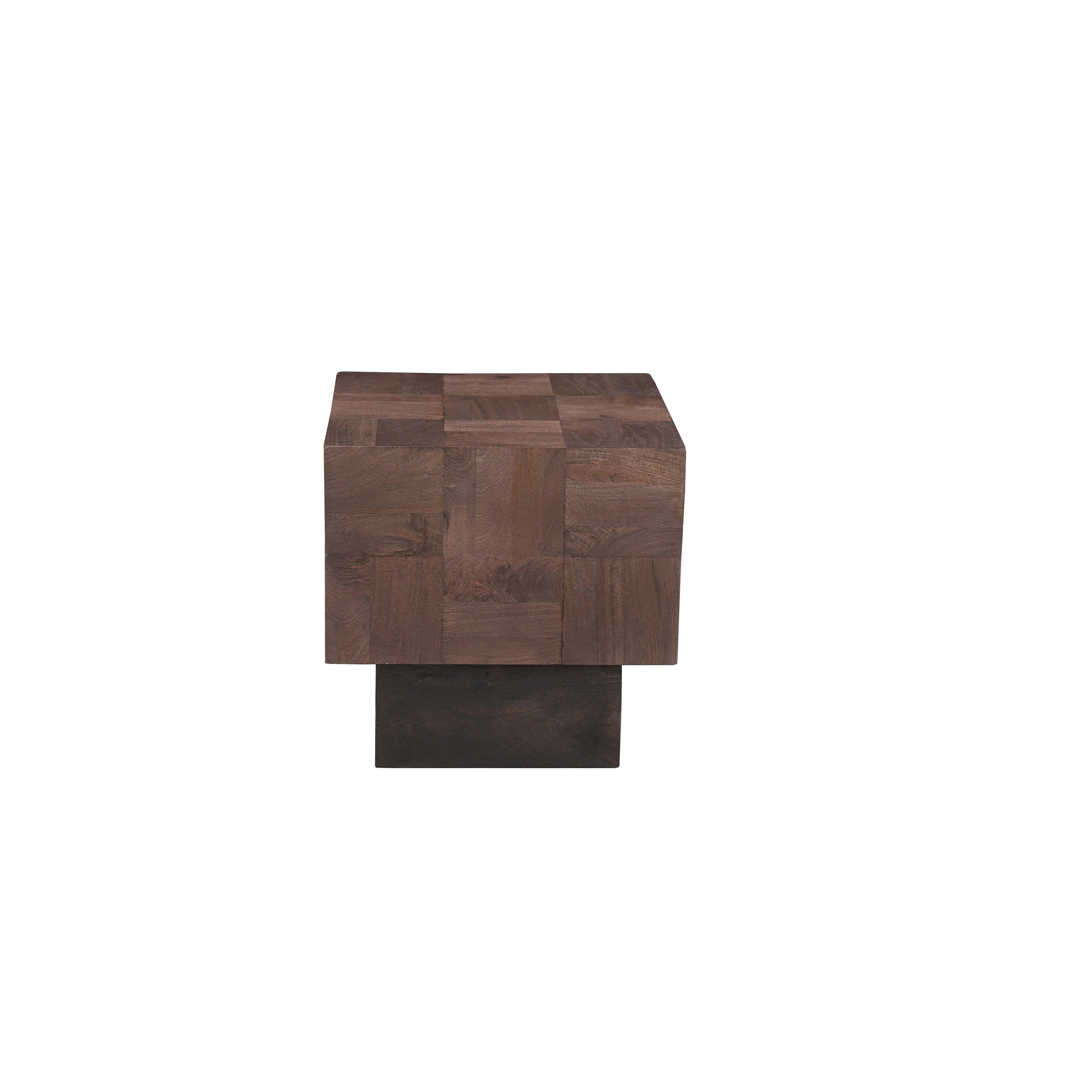 HomeRoots 22" Black And Brown Solid Wood Square End Table - 22.00 in. x 22.00 in. x 22.00 in.